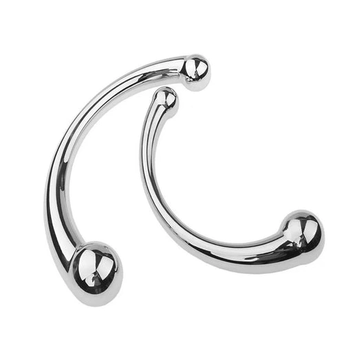 5858 Steel Ended Elegant Double Anal Hook Stainless 0816